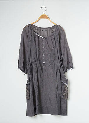Rochie midi mâneci 3/4 mâneci 3/4 gri ANIMALE femeie