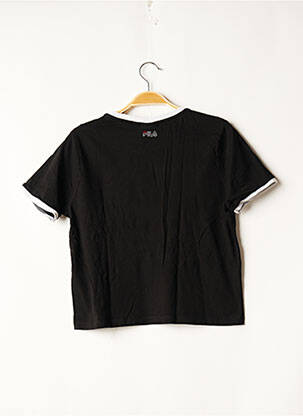 Tricou croială dreaptă mâneci scurte negru FILA femeie