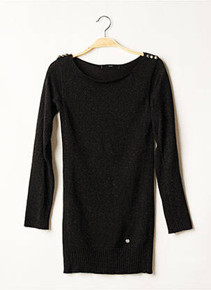 Rochie pulover croială cambrată mâneci lungi negru LPB femeie
