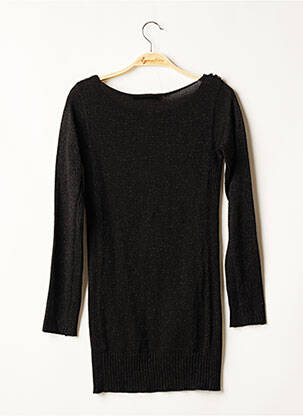 Rochie pulover croială cambrată mâneci lungi negru LPB femeie
