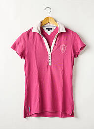 Polo broderie mâneci scurte roz TOMMY HILFIGER femme