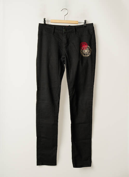 Blugi cu croială slim negru DESIGUAL femeie