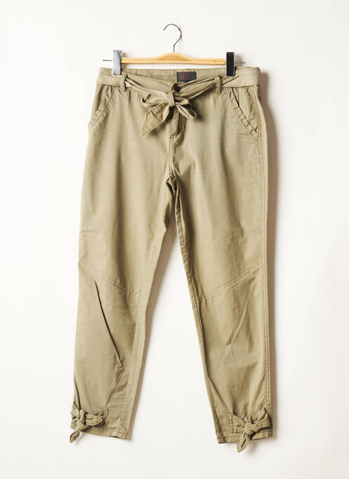 Pantalon trei sferturi țesătură poplin mărime normală verde LITTLE MISS BY CAPTAIN TORTUE femme