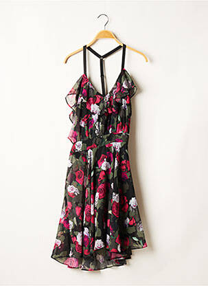 Rochie midi imprimeu floral bretele subțiri negru GUESS femeie