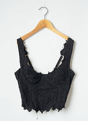 Top croială cambrată fără mâneci negru GUESS femeie