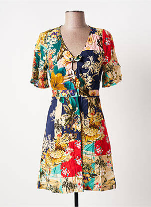 Rochie scurtă mâneci scurte mâneci scurte albastru BANANA MOON femeie