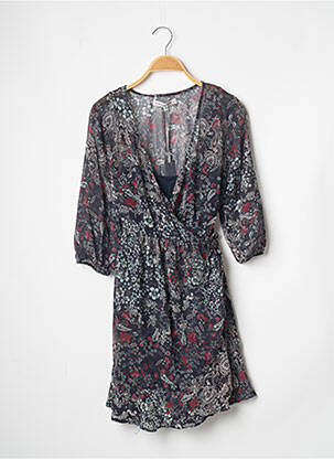 Rochie scurtă croială fluidă mâneci 3/4 albastru BANANA MOON femeie