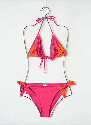 Costum de baie din două piese elasticitate top triunghiuri roz BANANA MOON femeie
