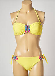 Costum de baie din două piese elasticitate top sutien modelat galben BANANA MOON femme