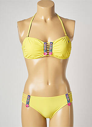 Costum de baie din două piese elasticitate top sutien modelat galben BANANA MOON femeie