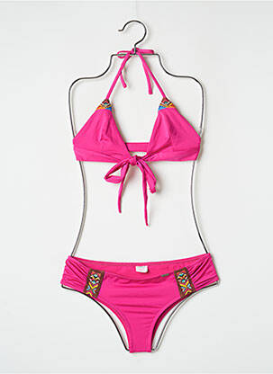 Costum de baie din două piese elasticitate top triunghiuri roz BANANA MOON femeie
