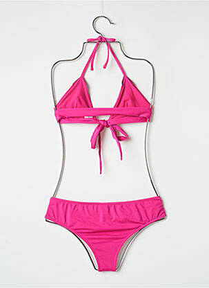 Costum de baie din două piese elasticitate top triunghiuri roz BANANA MOON femeie