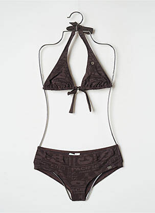 Costum de baie din două piese elasticitate top triunghiuri maro BANANA MOON femeie