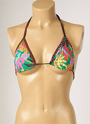 Sutien de costum de baie elasticitate top triunghiuri verde BANANA MOON femeie