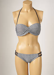 Costum de baie din două piese elasticitate top sutien modelat gri BANANA MOON femme