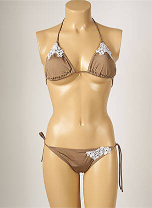 Costum de baie din două piese elasticitate top sutien modelat maro BANANA MOON femeie