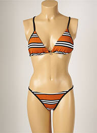 Costum de baie din două piese elasticitate top sutien modelat maro BANANA MOON femme