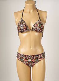 Costum de baie din două piese elasticitate top sutien modelat maro BANANA MOON femme