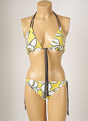 Costum de baie din două piese elasticitate top triunghiuri galben BANANA MOON femeie