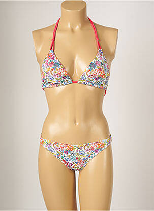 Costum de baie din două piese elasticitate top triunghiuri roz BANANA MOON femeie