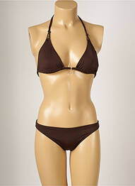 Costum de baie din două piese elasticitate top triunghiuri maro BANANA MOON femme