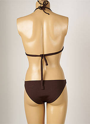 Costum de baie din două piese elasticitate top triunghiuri maro BANANA MOON femeie