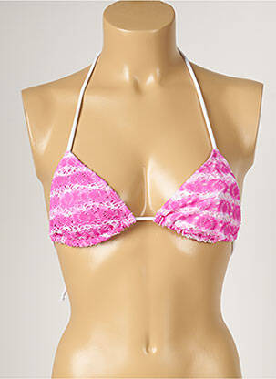 Sutien de costum de baie elasticitate top triunghiuri roz BANANA MOON femeie