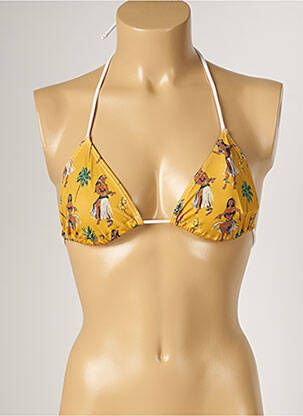Sutien de costum de baie elasticitate top triunghiuri galben BANANA MOON femeie