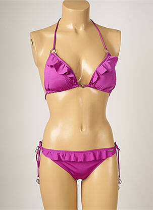 Costum de baie din două piese elasticitate top triunghiuri roz BANANA MOON femeie