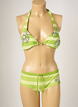 Costum de baie din două piese elasticitate top triunghiuri verde BANANA MOON femeie