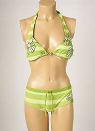 Costum de baie din două piese elasticitate top triunghiuri verde BANANA MOON femme