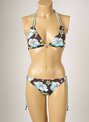 Costum de baie din două piese elasticitate top triunghiuri maro BANANA MOON femeie
