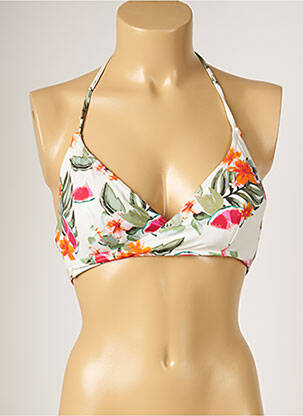 Sutien de costum de baie elasticitate top triunghiuri alb BANANA MOON femeie