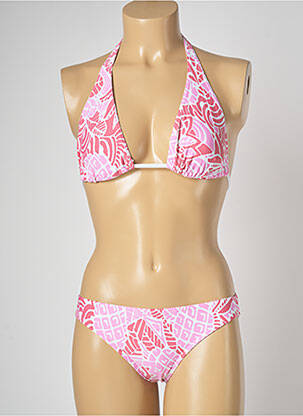 Costum de baie din două piese elasticitate top triunghiuri roz BANANA MOON femeie