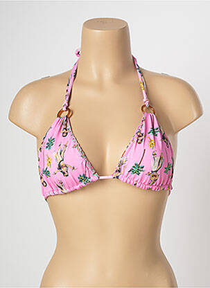 Sutien de costum de baie elasticitate top triunghiuri roz BANANA MOON femeie