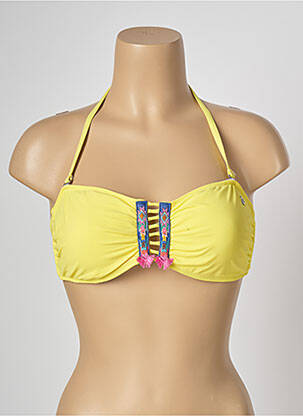 Sutien de costum de baie închidere cu legături de legat top sutien modelat galben BANANA MOON femeie