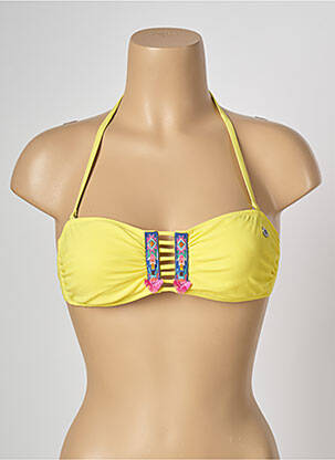Sutien de costum de baie închidere cu legături de legat top sutien modelat galben BANANA MOON femeie