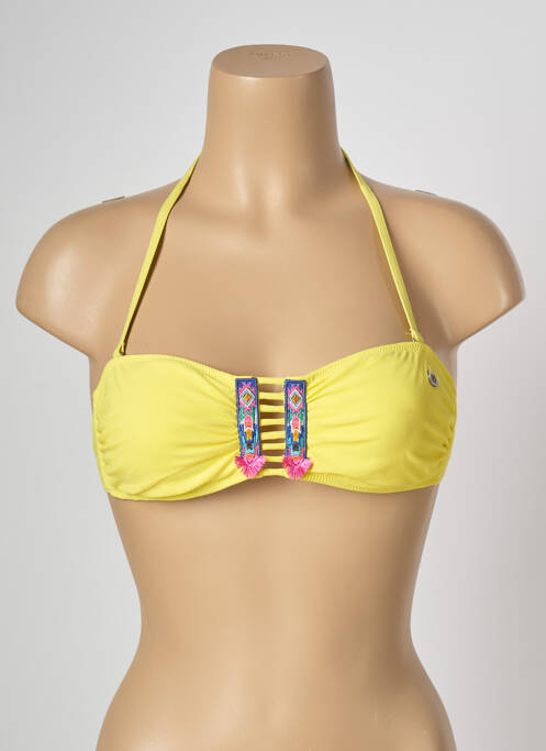 Sutien de costum de baie închidere cu legături de legat top sutien modelat galben BANANA MOON femme