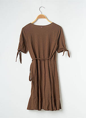 Rochie scurtă mâneci scurte mâneci scurte maro BANANA MOON femeie