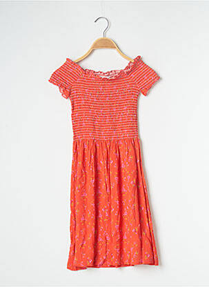 Rochie scurtă croială fluidă mâneci scurte portocalie BANANA MOON femeie