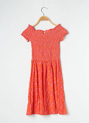Rochie scurtă croială fluidă mâneci scurte portocalie BANANA MOON femeie