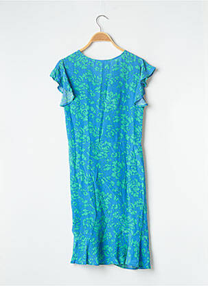 Rochie midi imprimeu fantezie mâneci scurte albastru SUNCOO femeie