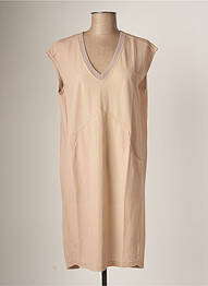Rochie midi mâneci scurte mâneci scurte bej AMS PURE femme