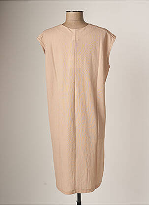 Rochie midi mâneci scurte mâneci scurte bej AMS PURE femeie
