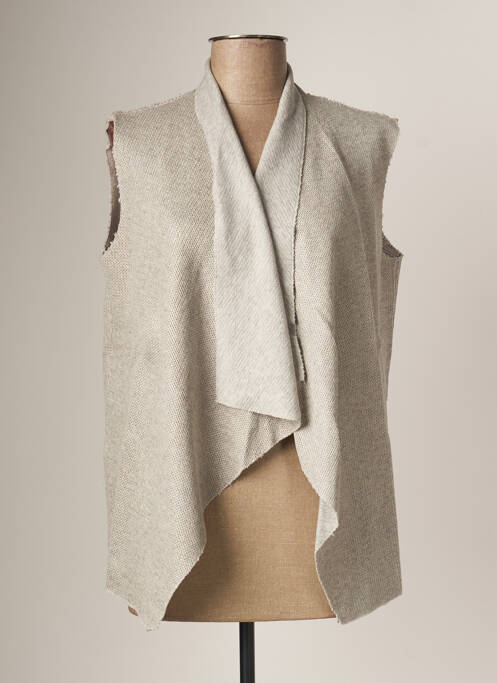 Vestă fără mâneci gri MAJESTIC FILATURES femeie