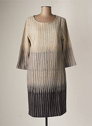 Rochie midi gri BLANC BOHEME femeie