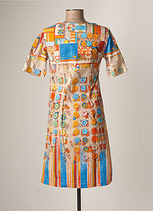 Rochie scurtă mâneci scurte mâneci scurte portocalie AVENTURES DES TOILES femeie