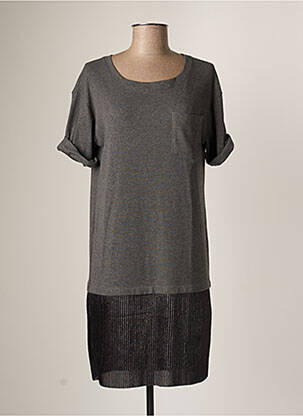 Rochie midi mâneci scurte mâneci scurte gri ET COMPAGNIE femeie