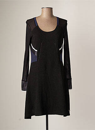 Rochie pulover guler rotund mâneci lungi negru HUIT SIX SEPT femeie