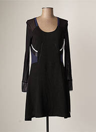 Rochie pulover guler rotund mâneci lungi negru HUIT SIX SEPT femme